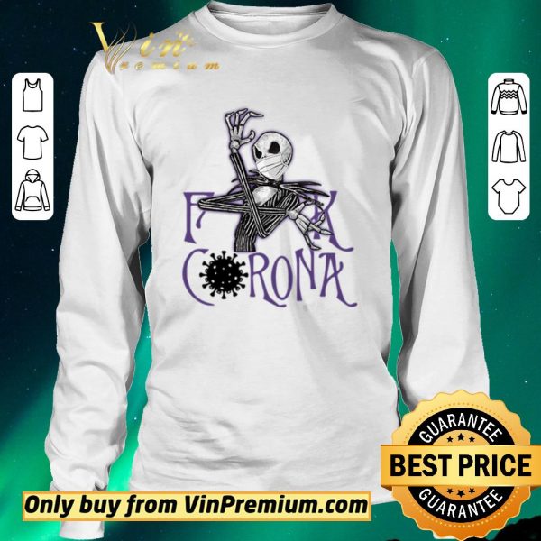 Top Jack Skellington fuck corona shirt sweater