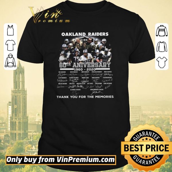 Top Oakland Raider 60th Anversary 1960 2020 Signature Thank You For The Memories shirt sweater