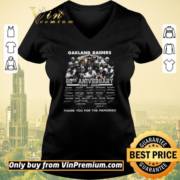 Top Oakland Raider 60th Anversary 1960 2020 Signature Thank You For The Memories shirt sweater