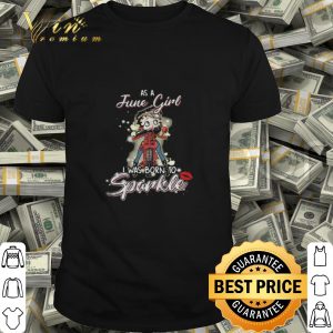 Betty Boop riding june as a march girl i was born to sparkle shirt