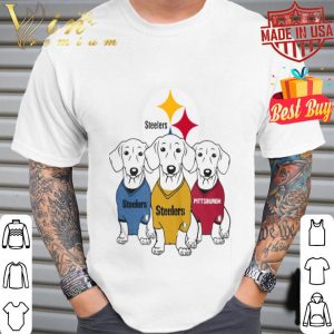 Dachshund dogs Pittsburgh Steelers logo shirt