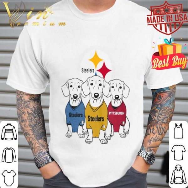 Dachshund dogs Pittsburgh Steelers logo shirt
