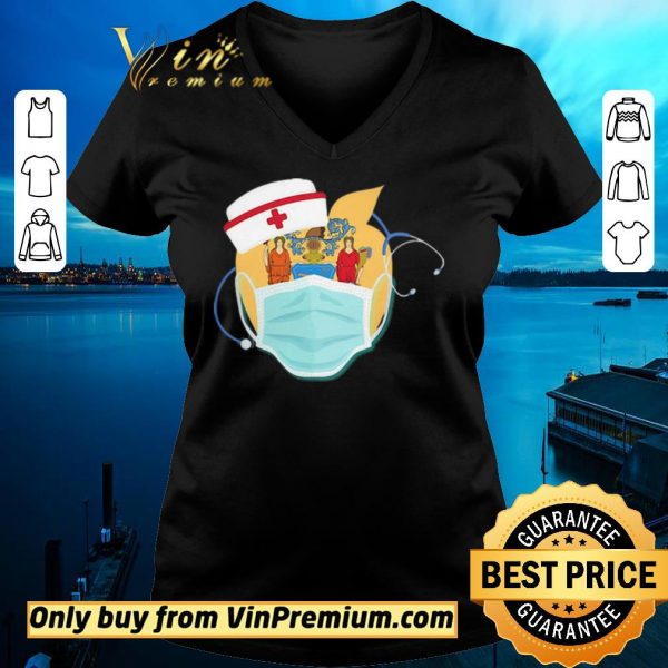 Nice Apple Nurse Stethoscope New Jersey Flag Covid-19 shirt sweater