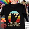 Catzilla mother of the pawters vintage cat parody Godzilla shirt
