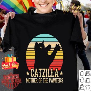 Catzilla mother of the pawters vintage cat parody Godzilla shirt