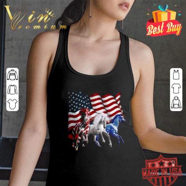 Three horse American flag shirt