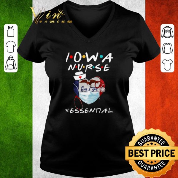 Pretty State Iowa mask Nurse Essential Coronavirus shirt