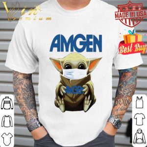 Baby Yoda mask Amgen shirt