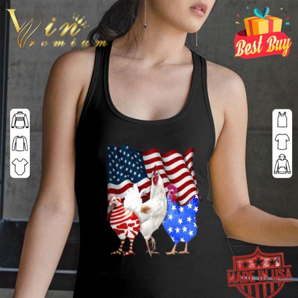 Three Chicken American Flag shirt