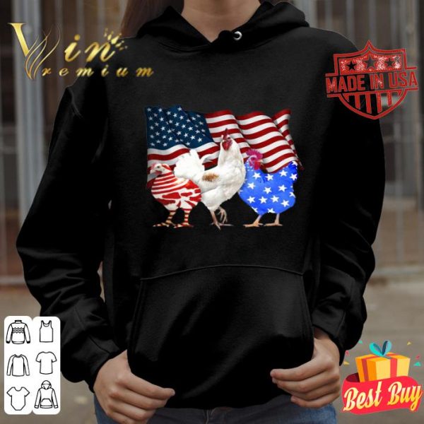 Three Chicken American Flag shirt