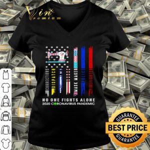 Sew American flag no one fights alone 2020 Coronavirus pandemic shirt