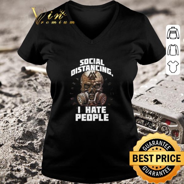 Hot Skull Viking social distancing I hate people Coronavirus shirt