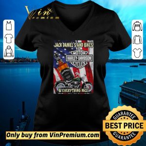 Original Jack Daniel's And Bikes Motor Harley Davidson Cycles & Everything Nice American Flag shirt sweater