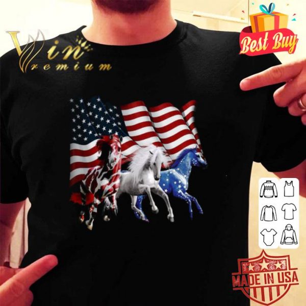 Three horse American flag shirt