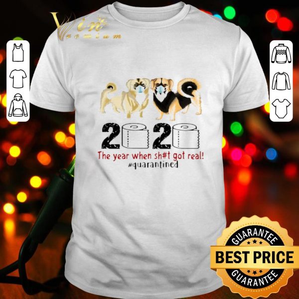 Tibetan Spaniel 2020 the year when shit got real quarantined Coronavirus shirt