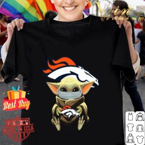 Baby Yoda Mask Denver Broncos Coronavirus shirt