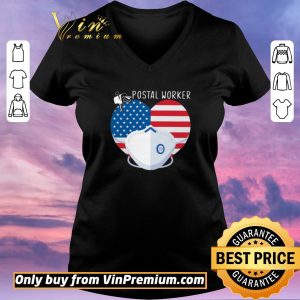 Top Heart American Flag Mask Postal Worker shirt sweater