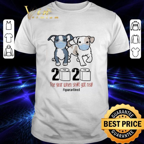 Original Dogs mask 2020 the year when shit got real quarantined Covid-19 shirt