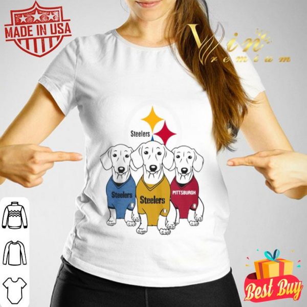 Dachshund dogs Pittsburgh Steelers logo shirt