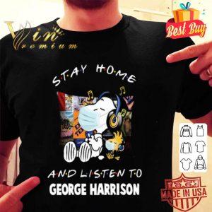 Snoopy stay home and listen to George Harrison Coronavirus shirt