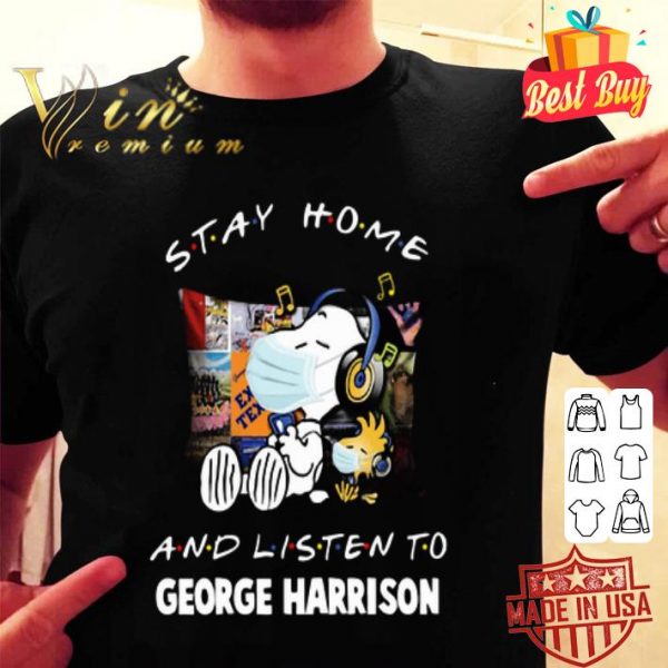 Snoopy stay home and listen to George Harrison Coronavirus shirt