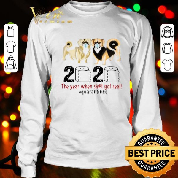 Tibetan Spaniel 2020 the year when shit got real quarantined Coronavirus shirt