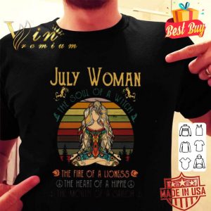 Yoga peace july woman the soul of a witch the fire on a lioness vintage shirt