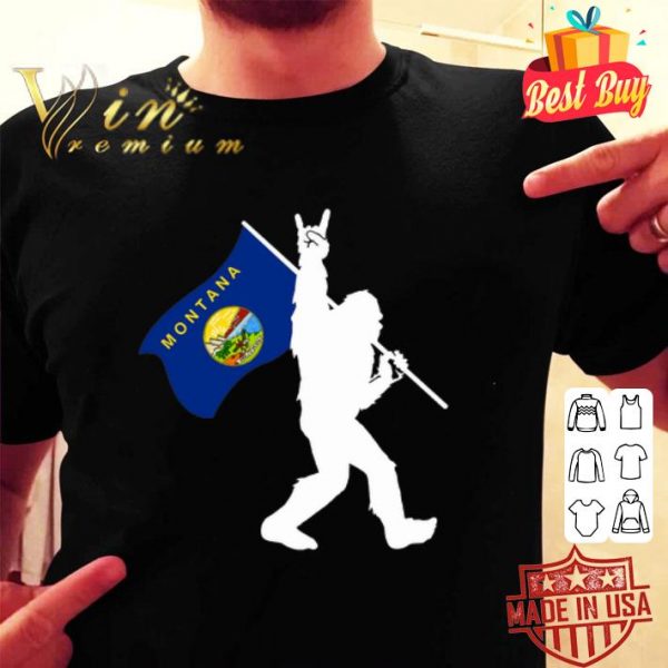 Bigfoot Middle Finger Montana State Flag shirt