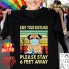 Pug mask keep your distance please stay 6 feet away vintage shirt