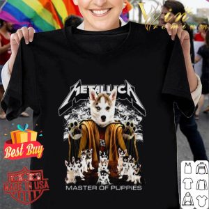 Husky dogs Metallica logo master of puppies shirt