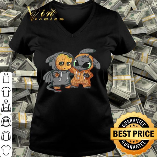 Baby Groot and Baby Toothless Marvel and Disney shirt