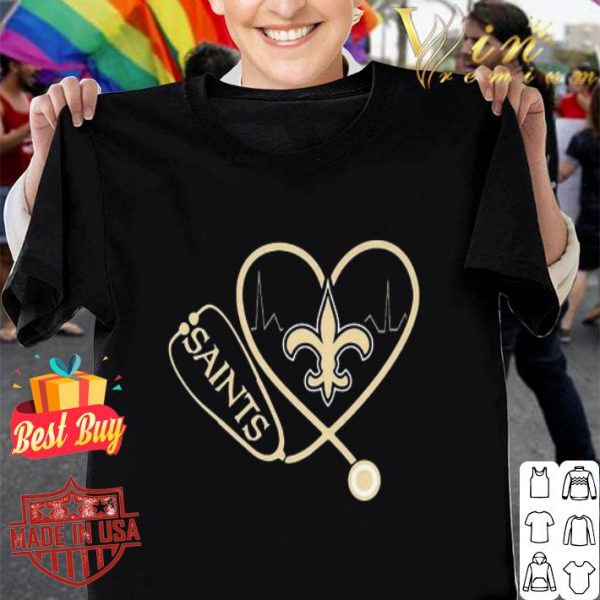 New Orleans Saints Stethoscope Heartbeat shirt