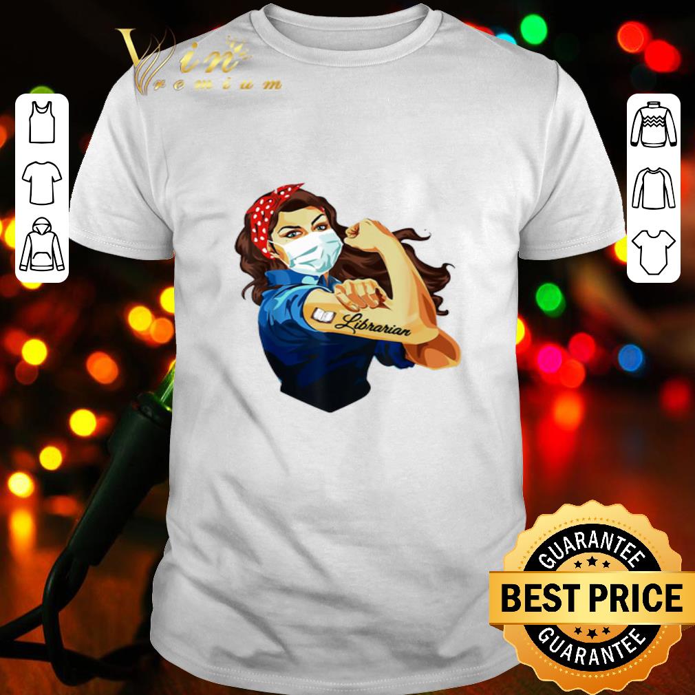 Strong girl mask librarian tattoos Coronavirus shirt