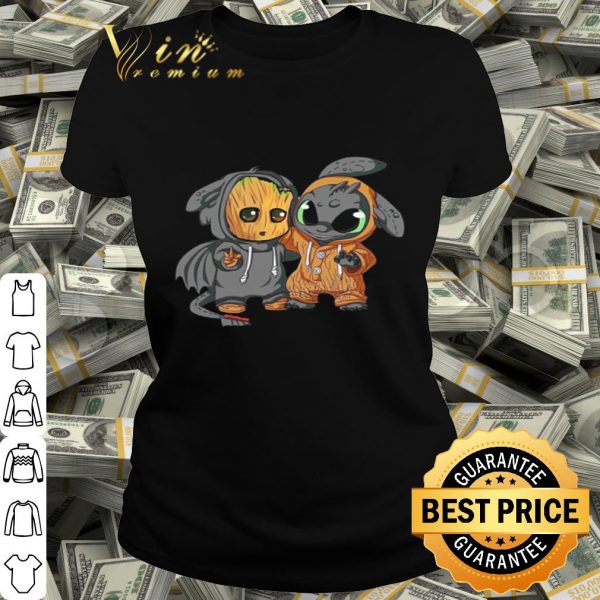 Baby Groot and Baby Toothless Marvel and Disney shirt