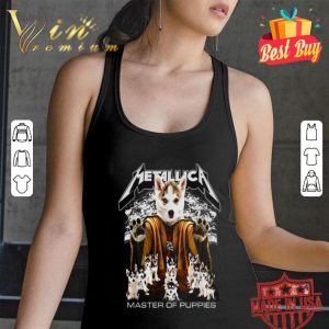 Husky dogs Metallica logo master of puppies shirt