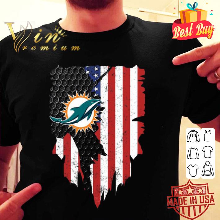 Miami Dolphins inside American Flag 4th Of July Independence Day shirt