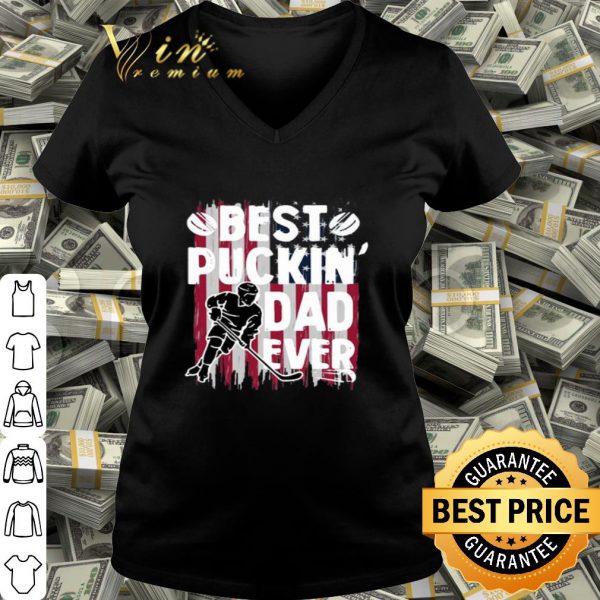 Best Puckin’ Dad Ever Hockey American flag father day shirt