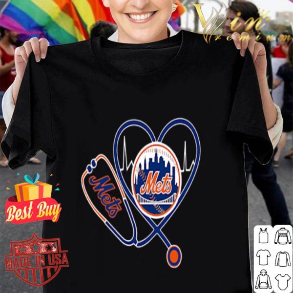 New York Mets Nurse Heartbeat Stethoscope shirt