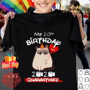 Grumpy cat my 20th birthday Meh 2020 quarantined Coronavirus shirt