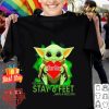 Baby Yoda hug Kwik Trip please remember stay 6 feet Coronavirus shirt