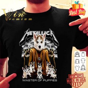 Husky dogs Metallica logo master of puppies shirt
