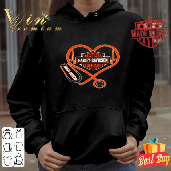 Love Motor Harley-Davison company heartbeat nurse stethoscope shirt
