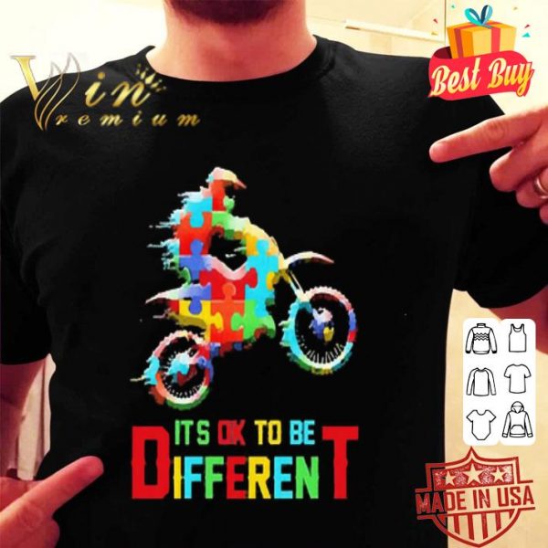 Autism awareness It’s ok to be different motorcycle shirt