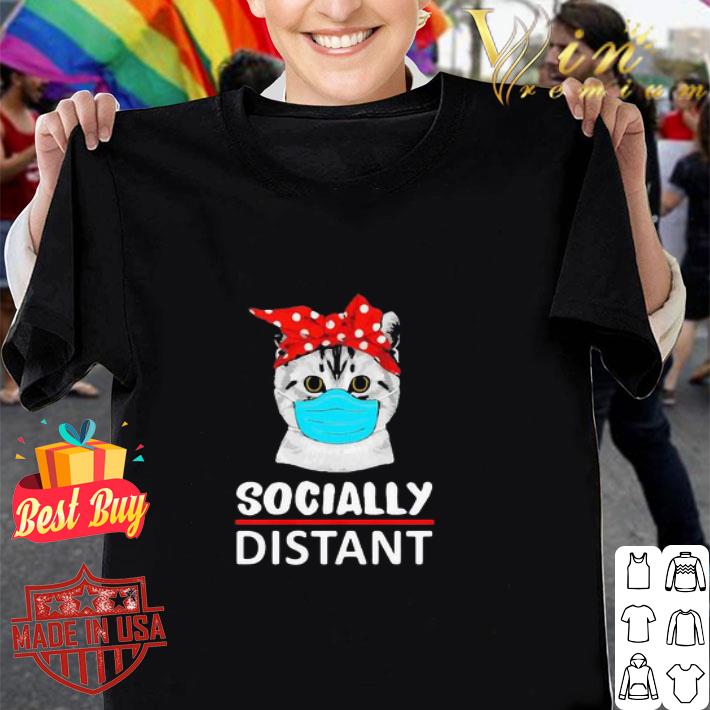 Cat mask social distant Coronavirus shirt