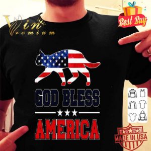 Cat God bless American flag shirt