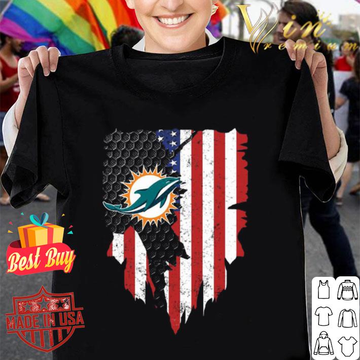 Miami Dolphins inside American Flag 4th Of July Independence Day shirt