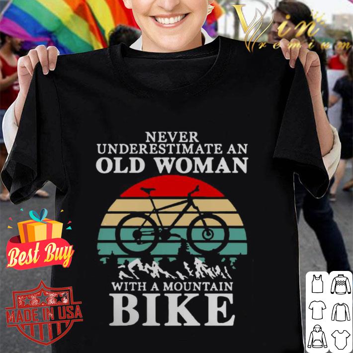 Vintage never underestimate an old woman with a mountain bike shirt