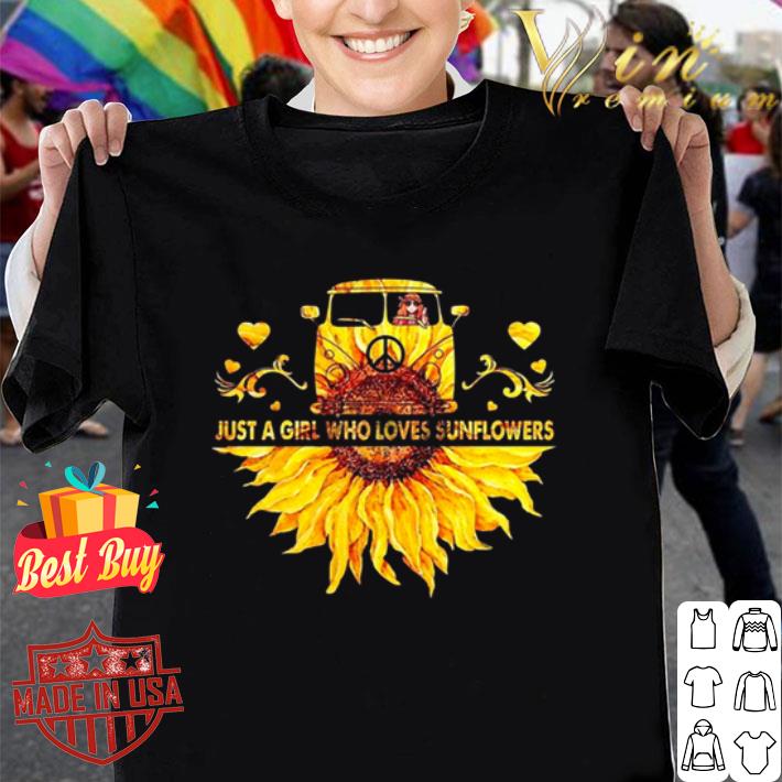 Peace bus just a girl who loves sunflower shirt