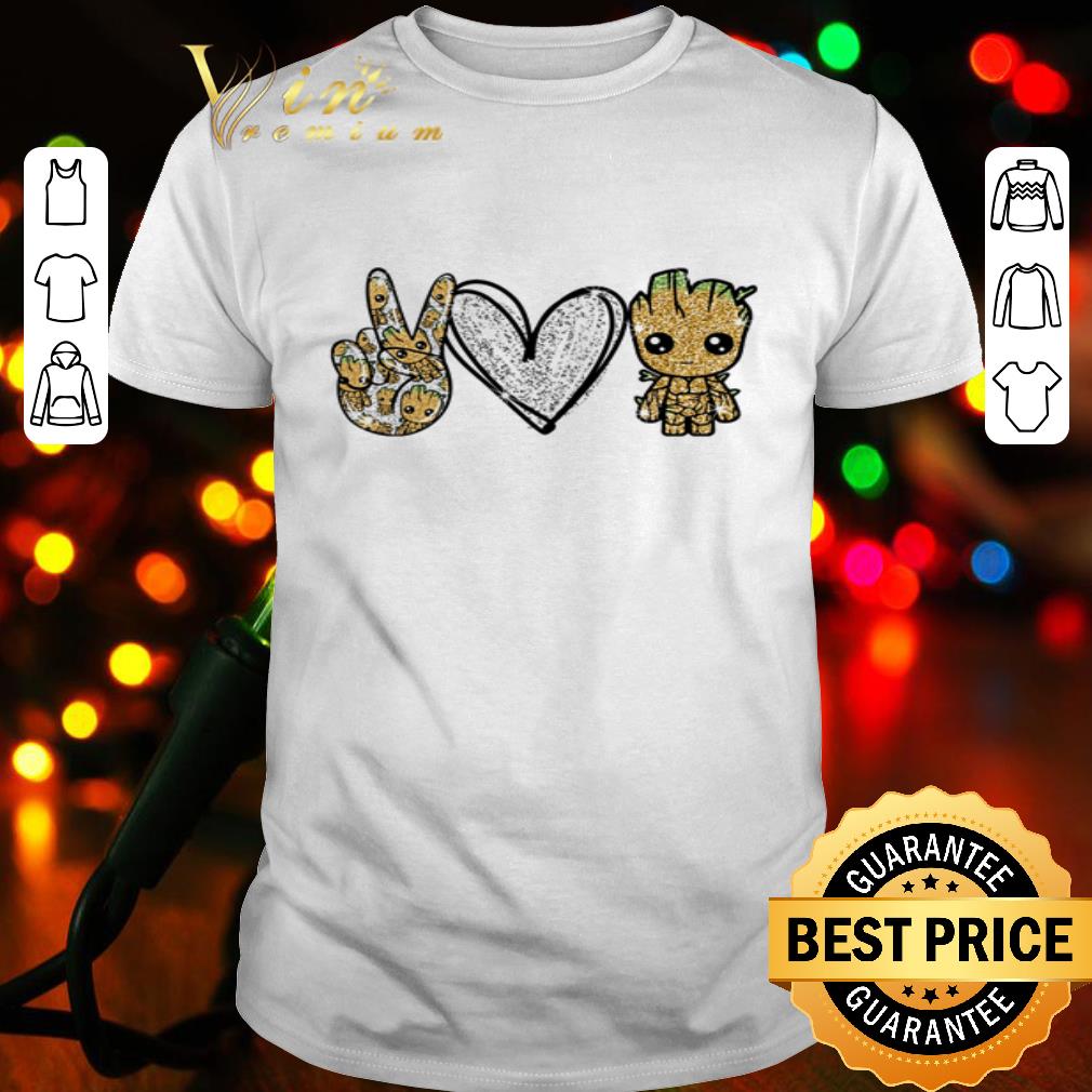 Peace love and Baby Groot Marvel shirt