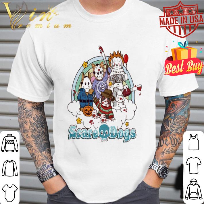 Scare and Dogs mashup horror movie characters shirt
